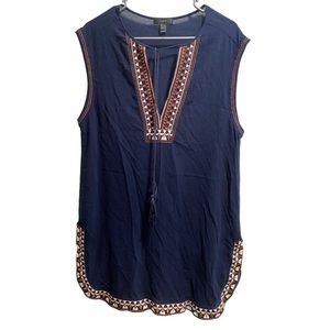 NWOT J. Crew Embroidered Sleeveless Tassel‎ Top size Medium